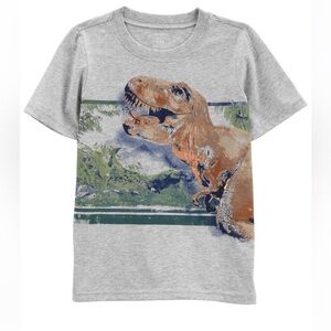 Carter’s Boys Dinosaur Graphic Tee Gray Size 8 T-Rex Short Sleeve Shirt
